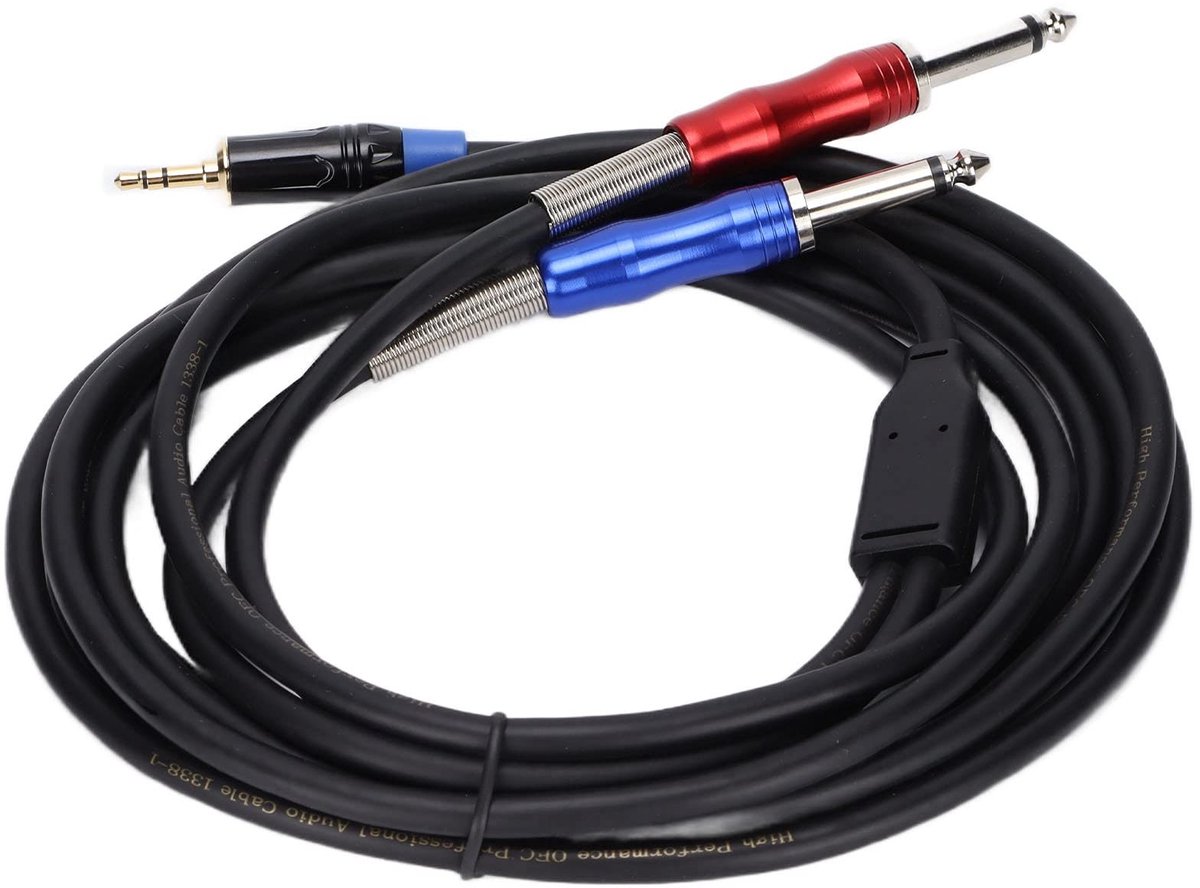 SolidKeus - 3,5 mm naar Dubbele 1/4 Inch Adapterkabel voor Mengapparatuur