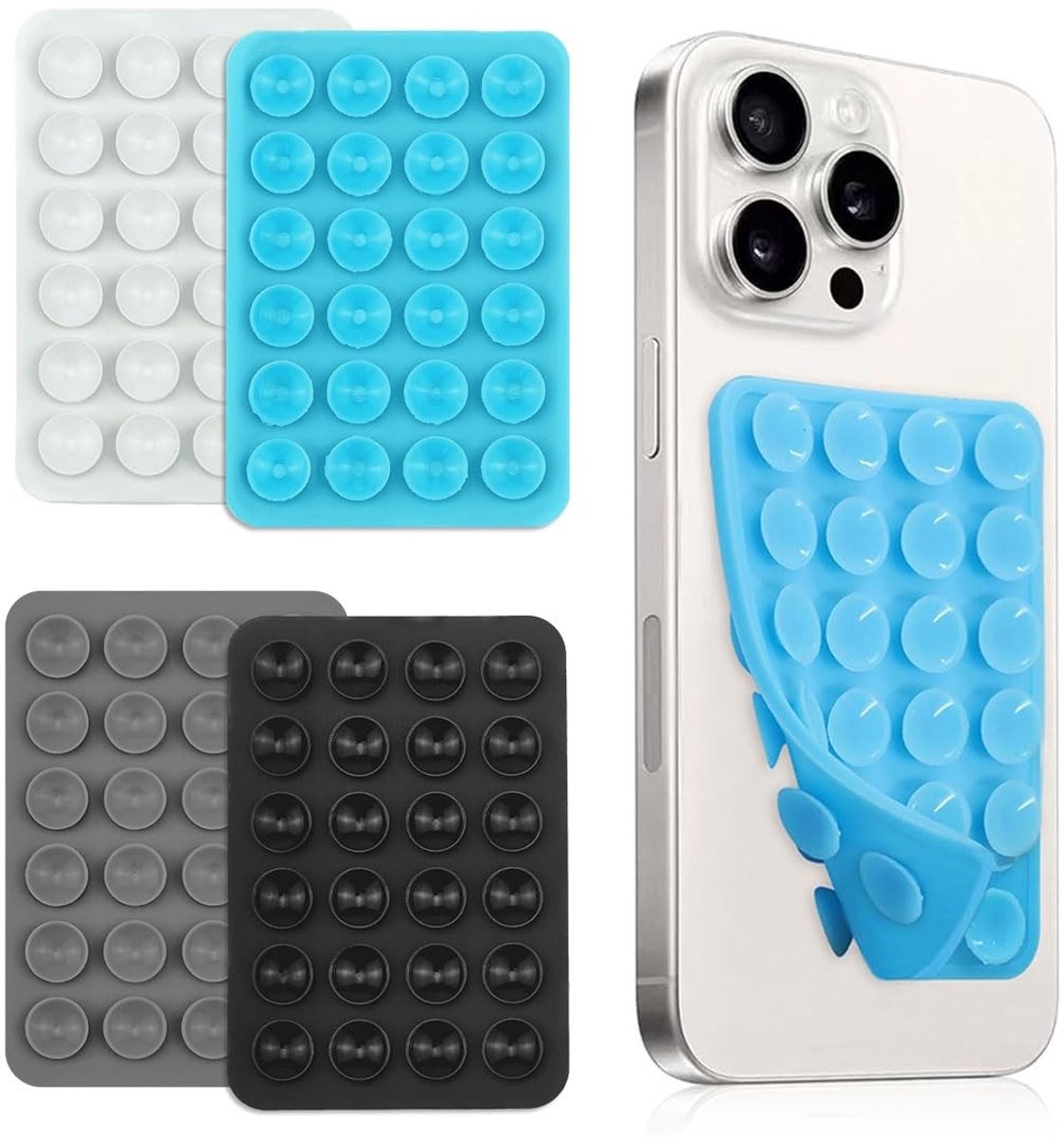 SolidKeus - Set van 4 Sterke Siliconen Zuignappen voor Badkamer en Keuken
