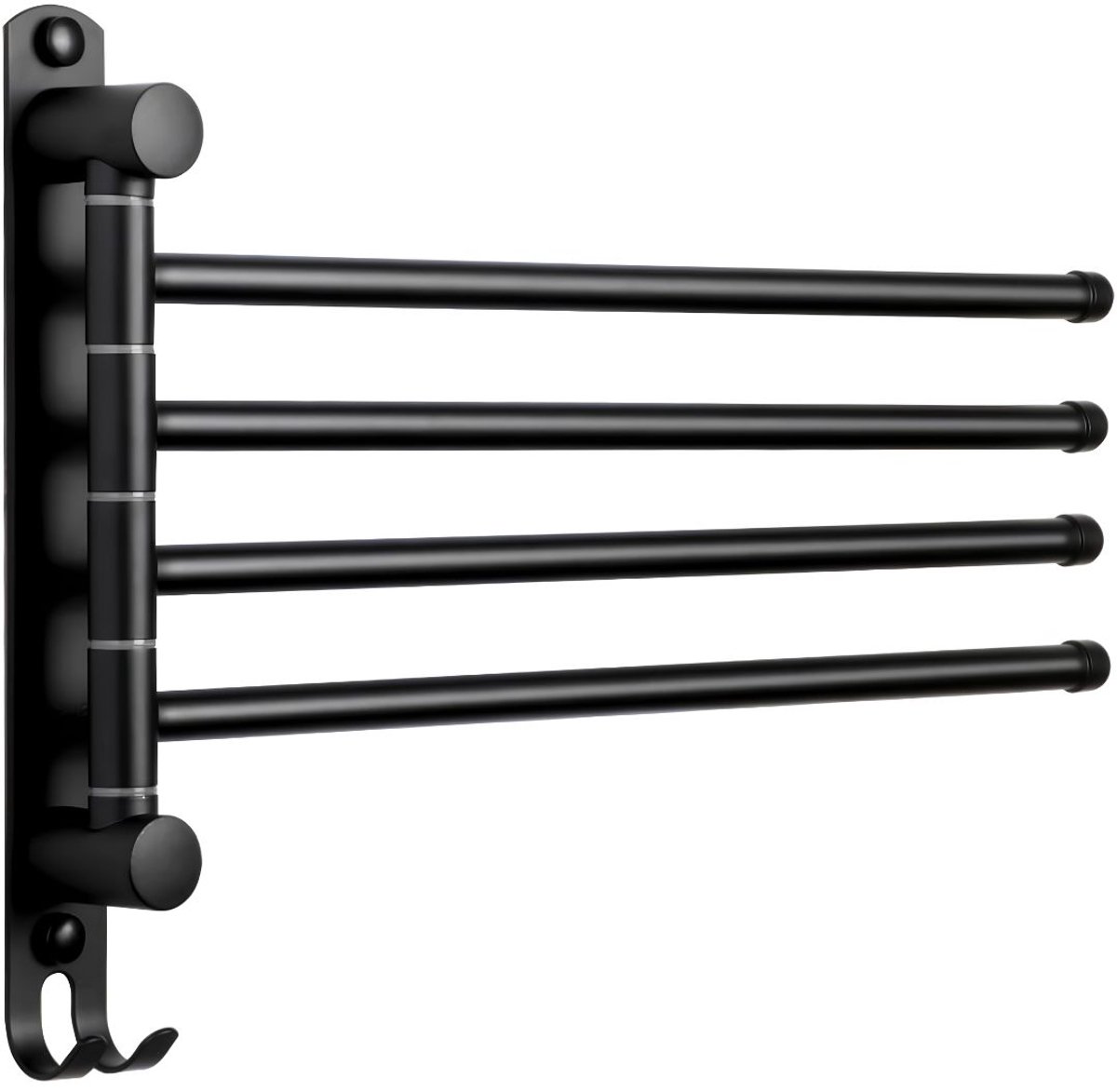 JCP® Handdoekrek - Handdoekrek Badkamer - Handdoekhouder - Zwart - 35cm x 25cm x 8cm