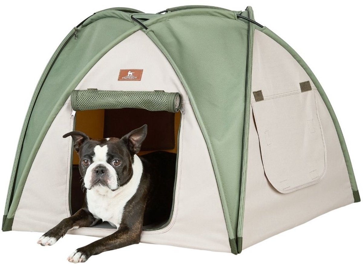 Knuffelwuff outdoor hondentent – Opvouwbare, stabiele tent voor je hond met fleecebodem en ventilatie