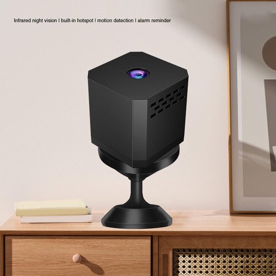 Miniatuur Beveiligingscamera - Draadloze Camera HD - Offline Beveiliging - Bewegingswaarschuwingen Magnetisch - 7.3 x 5.5 x 4 cm - Zwart — afbeelding 2