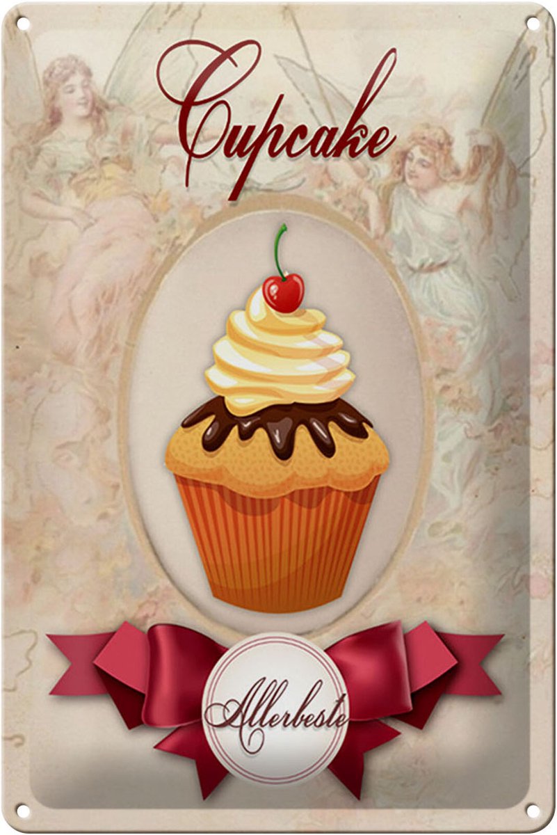 Blechschild Spruch 20x30cm Cupcake Allerbeste