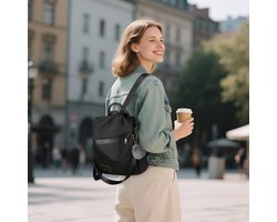 LISM-Diefstalbestendige rugzak Geschikt voor dames - Stijlvolle, lichtgewicht en waterdichte rugzak, Geschikt voor reizen, universiteit, werk en dagelijks gebruik. Zwart.