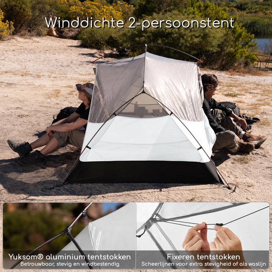 Naturehike Mongar 2 BASE - 210T Polyester - 2 persoons tent - Lichtgewicht tent - Incl. grondzeil - Outdoor - Waterdicht - Kampeertent - koepeltent - Trekkerstent - Blauw van Naturehike — afbeelding 3