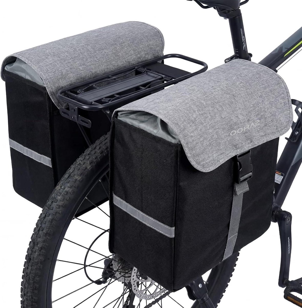 Dubbele Fietstas - Fietsbagage Tas - Fietsen & Pendelen - Waterdicht PVC Materiaal - 45 Liter - Zwart