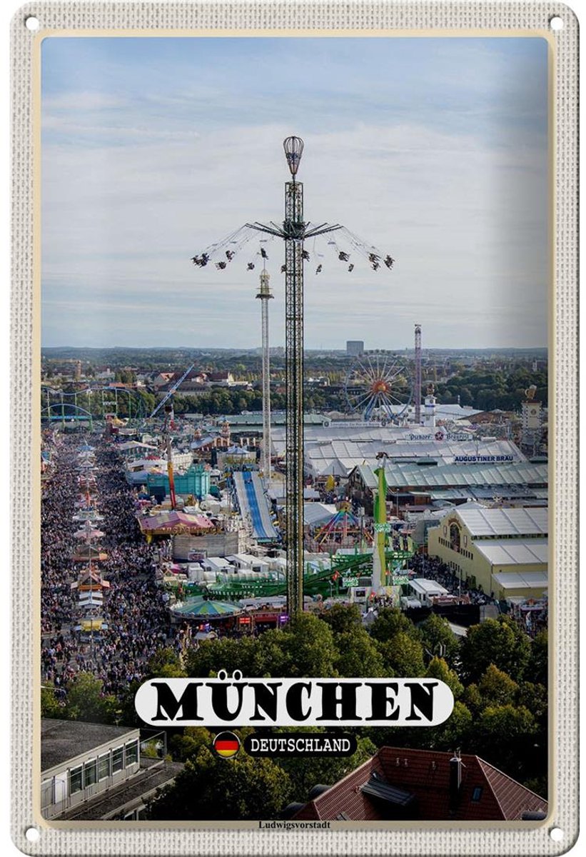 Blechschild Städte München Ludwigvorstadt Kirmes 20x30cm