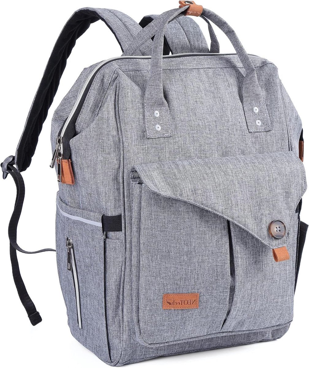 Luiertas Rugzak - Baby Rugzak - Baby Verzorging - Brede Opening - 43 x 33 x 21 cm - Grijs