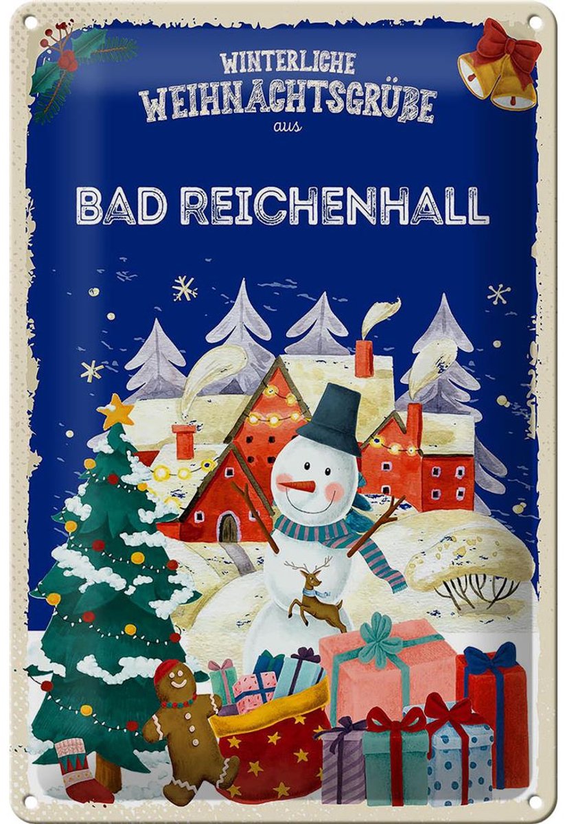 Blechschild Weihnachtsgrüße BAD REICHENHALL 20x30cm