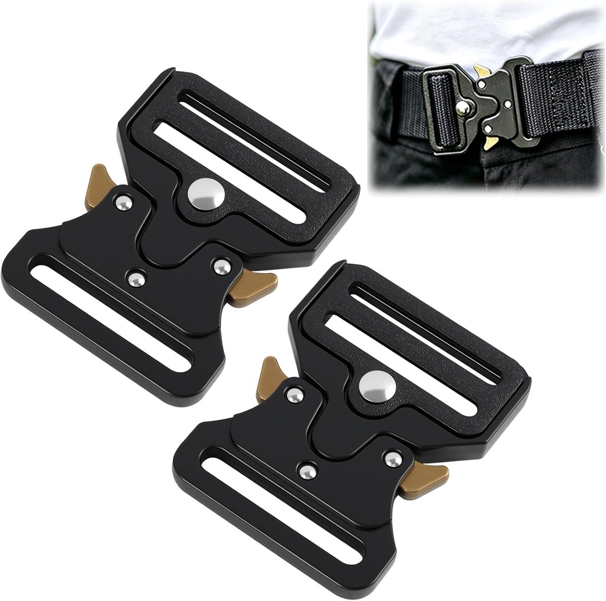 2PCS Riem Gesp 40mm, Robuuste Riem Gespen van Metaal voor DIY Riem Accessoires, Herenriemgesp, Seat Belt Buckles 40 mm, Cobra Gesp, Leerbewerking, Knutselen, Handwerk