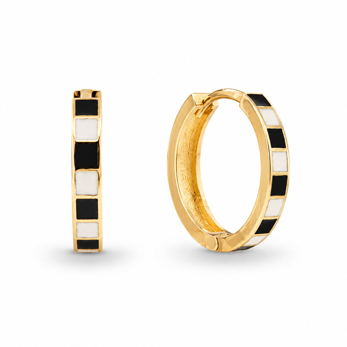 Juwelier Zwartevalk - 14 karaat gouden oorbellen met blokjes - 141329/17mm