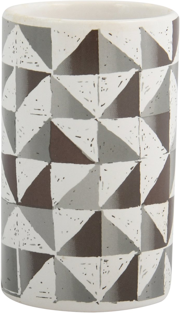 MSV Tandenborstelhouder CALULA – Tumbler Badkamer – Tandenborstel Houder en Beker – Badkamer Accessoires – 8,5 x 10 cm – Grijs