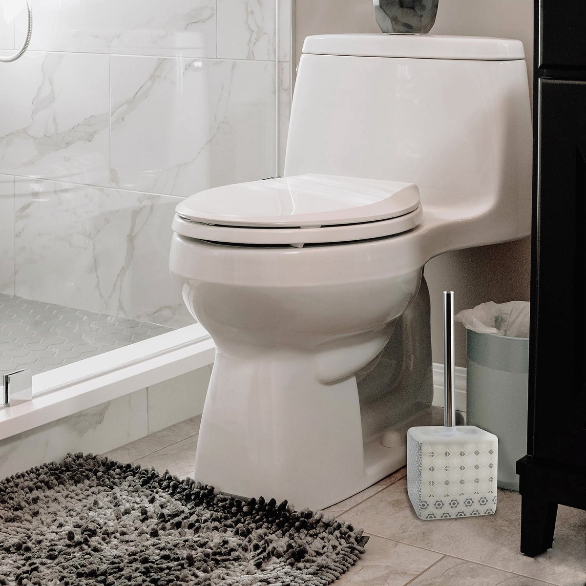 MSV Toiletborstel met Houder – Toiletborstelhouder met Klassiek Design – Stevige Toiletborstel voor Iedere Badkamer