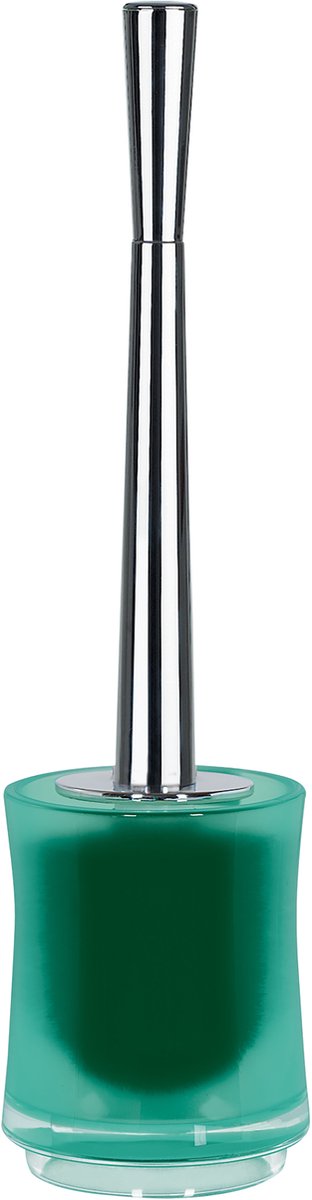 Spirella Toiletborstel met Houder – Wc Borstel Houder van Acryl met Roestvrijstalen Handgreep – Toiletborstelhouder Badkamer Accessoires