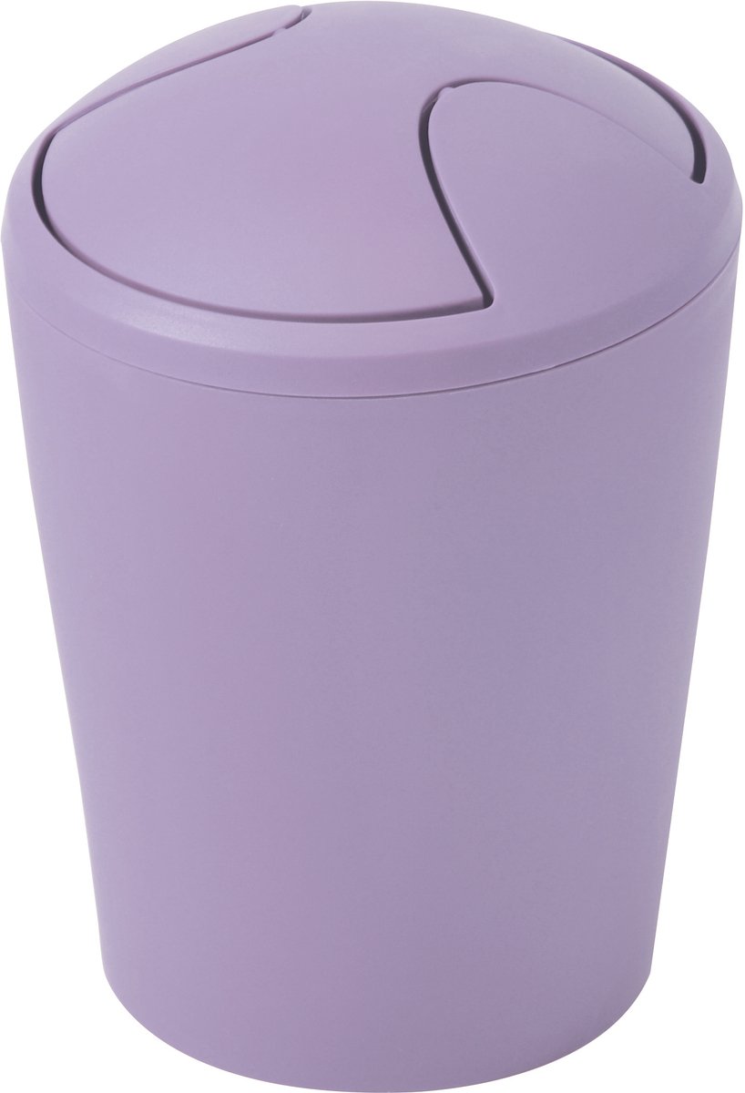 Spirella Afvalemmer met Deksel – MOVE Collectie Prullenbak voor Badkamer, Toilet en Keuken – Kantelbaar Design