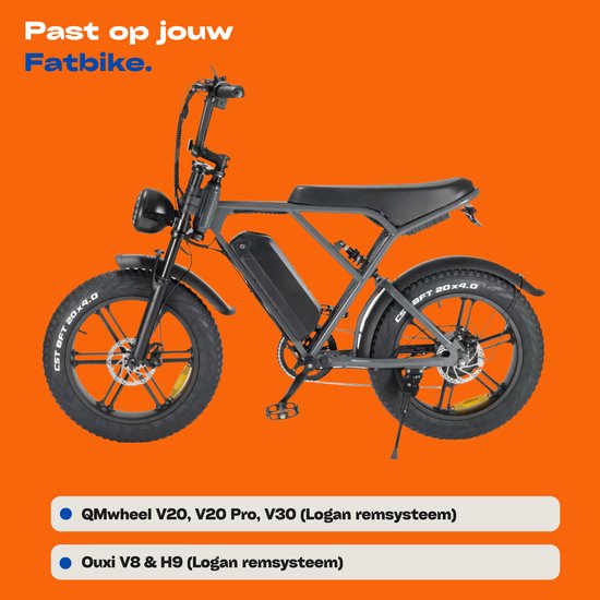 HeyParts 2 Sets Mechanische Fatbike Remblokken - Geschikt voor QMWheel V20, V20 Pro, V30 & Ouxi V8, H9 — afbeelding 3