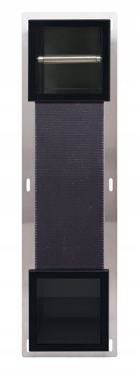 Balneo Wall-Box Paper 2: Inbouw toiletrolhouder met opbergvak, zwart