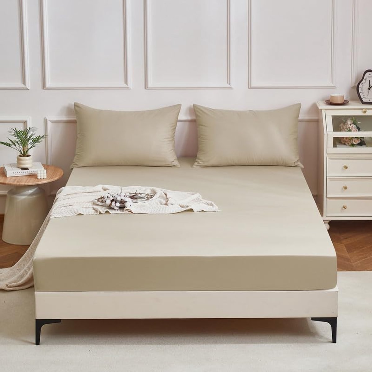 Mako Satijnen hoeslaken 90 x 200 cm, grijs, 100% 40 S katoen, antibacteriële hoeslakens, boxspringbed, badstof, topper, glanzend, katoenen satijn, 90 x 200 cm, voor matrassen tot 30 cm