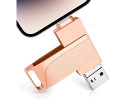USB Flashdrive - Smartphone foto-flashdrive - 1 TB - 4-in-1 functionaliteit - Foto's direct overzetten naar de flashdrive -Ondersteunt het opslaan van foto's/video's/diverse bestanden - Geschikt voor iPhone/iPad/Android/pc en andere apparaten -Oranje