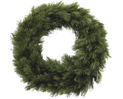 Triumph Tree Forest Frosted Kerstkrans - Kerstversiering met Winterse Frosted Afwerking - Deurkrans voor Kerst met Stevige PVC Naaldjes - Diameter 90 cm - Kleur Groen