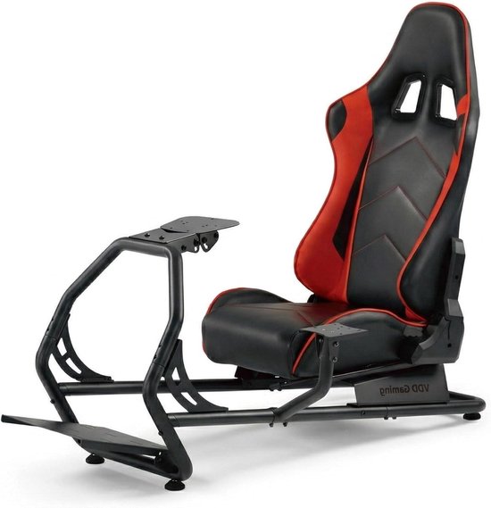 Race Cockpit Simulator - Race Stoel - Sim Racing - Volledig Verstelbaar - 130 x 110 cm - Zwart — afbeelding 2
