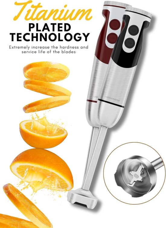 Staafmixer - Keukenmixer - Eten Bereiden - 12 Snelheden - 600 ml - Zwart — afbeelding 3