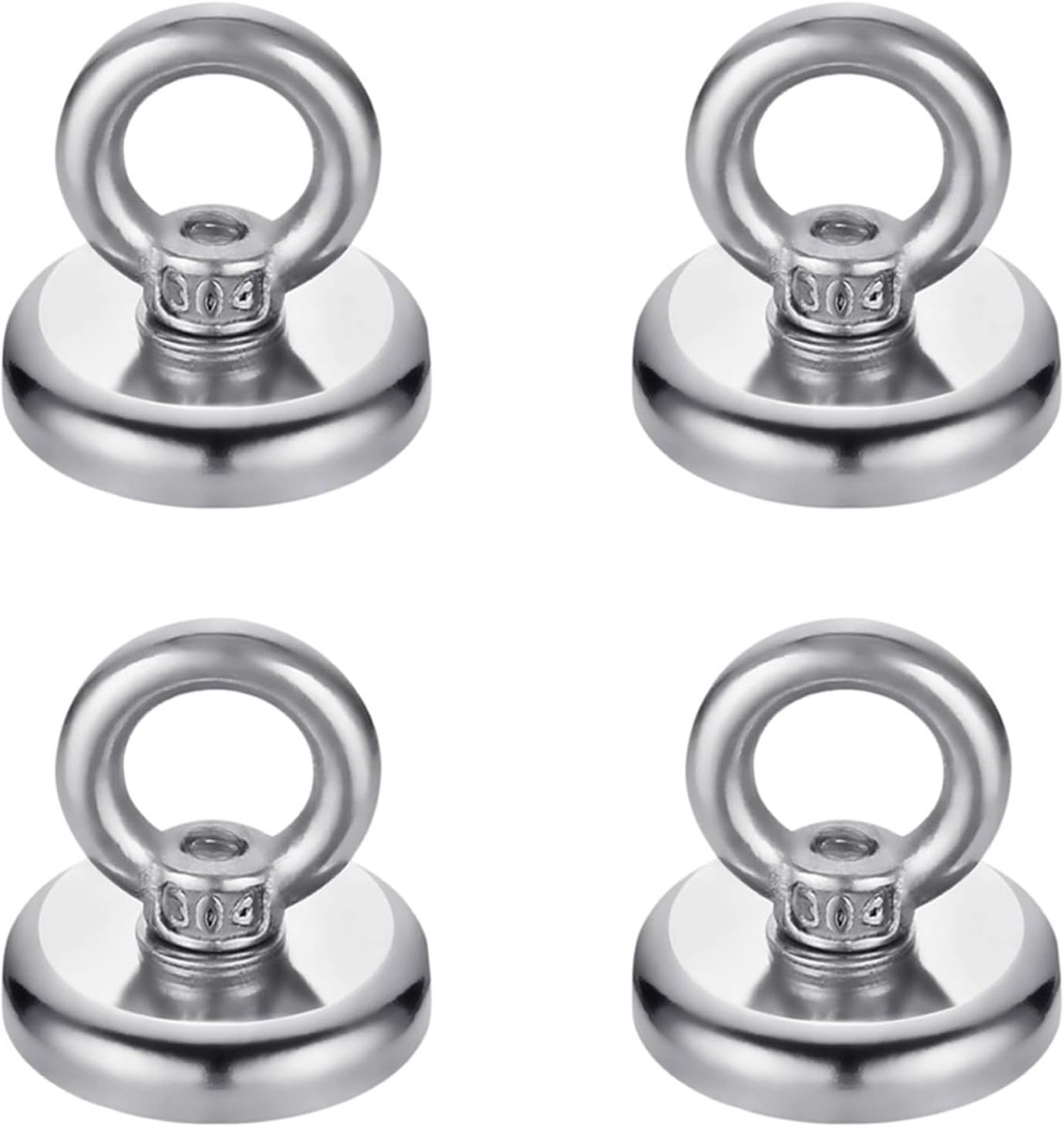 magneten, 4 stuks magneethaken, 25 mm magneet met haak, oog magnetische haken, neodymium oogmagneet, voor koelkasten, keuken, garage, camping
