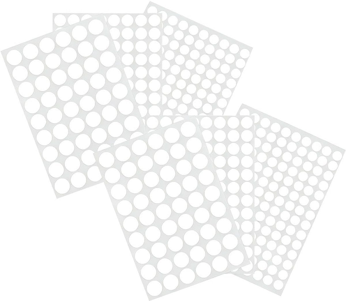 schroefafdekkingen, wit, van pvc, 580 stuks, ronde afdekpunten voor meubels, kasten, laden, schroefafdekkingen, 12 mm, 15 mm, 21 mm, gatafdekking, waterdicht en stofdicht