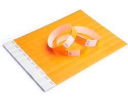 iboo Tyvek 500 Oranje Papieren Armbanden voor controle en Veiligheid - Voor Evenementen, Avonden, Festivals en Reizen - Entree Armbanden (Oranje) - 500 stuks