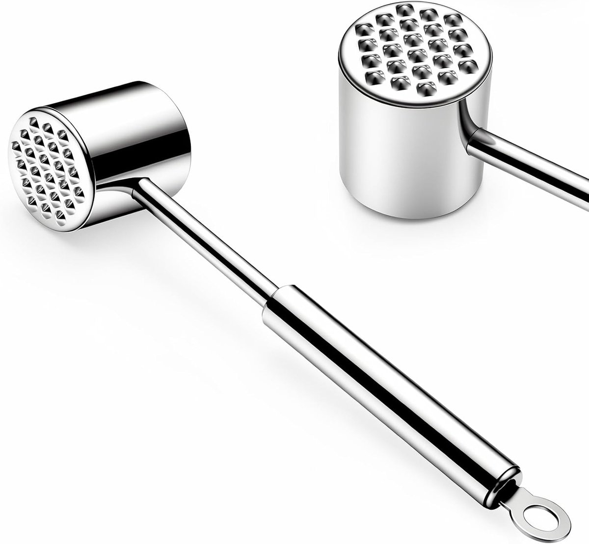 Dubbelzijdig Schnitzelhamer van RVS 304 – 27 cm Lengte, Ergonomisch Handvat, Vaatwasmachinebestendig – Ideaal voor Schnitzels, Biefstuk, Kip en voor het Pletten van Knoflook