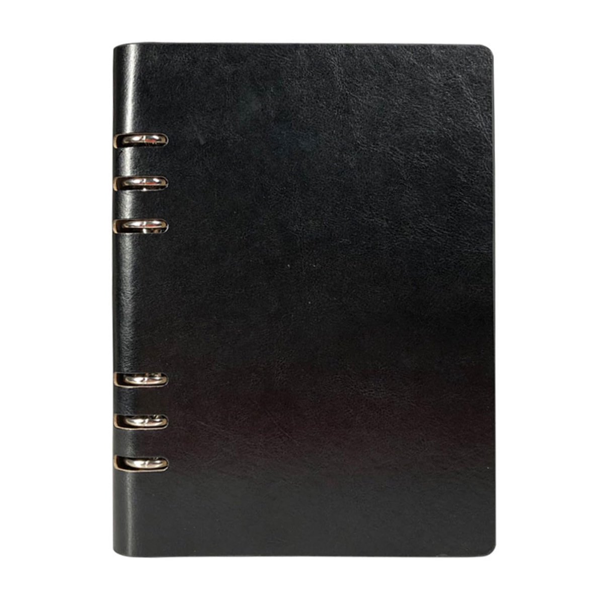 Notitieboek, A5 (17 x 23 cm/6,6 x 9 inch), roestvrijstalen uitsnede, notitieblok, navulbaar leren notitieboek, 100 pagina's, waterdicht, beige inzetstukken