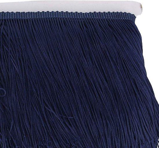 10yd 14cm Fringe Kwastje Polyester Kant Trim voor Naaien Toneelkostuums en Decoraties in 5 Kleuren (marineblauw) — afbeelding 5