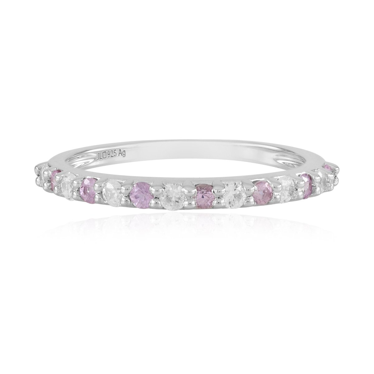 Cavill - Zilveren ring met roze saffieren 0,31 ct en zirkonia 0,34 ct - 925 sterling zilver platina coating - elegante filigraan damesring