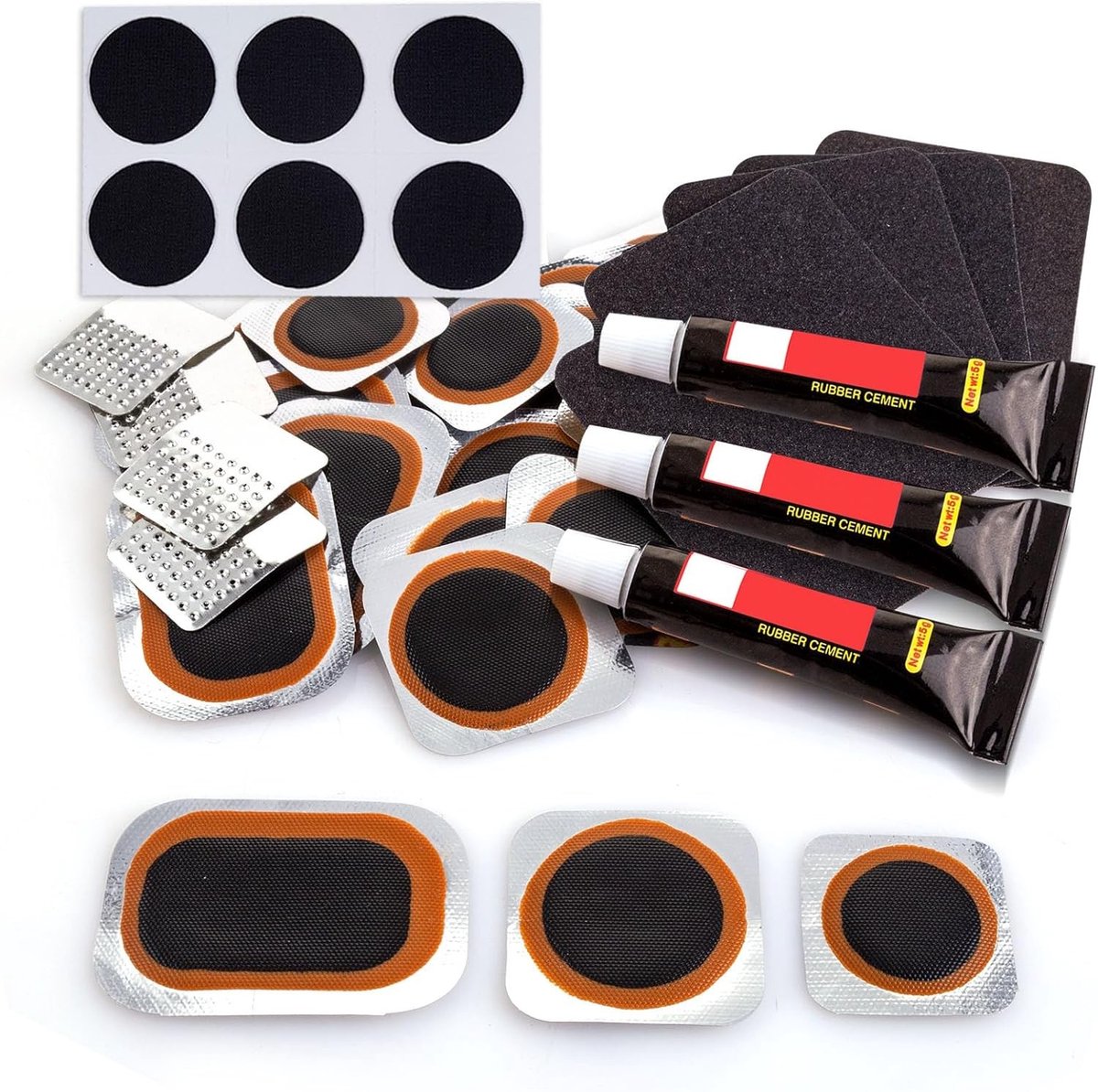 Reparatieset voor Fietsbanden - Multicolor - 30 Stuks - Inclusief Vulkanisatievloeistof en Rasp - Voor Racefietsen en Mountainbikes