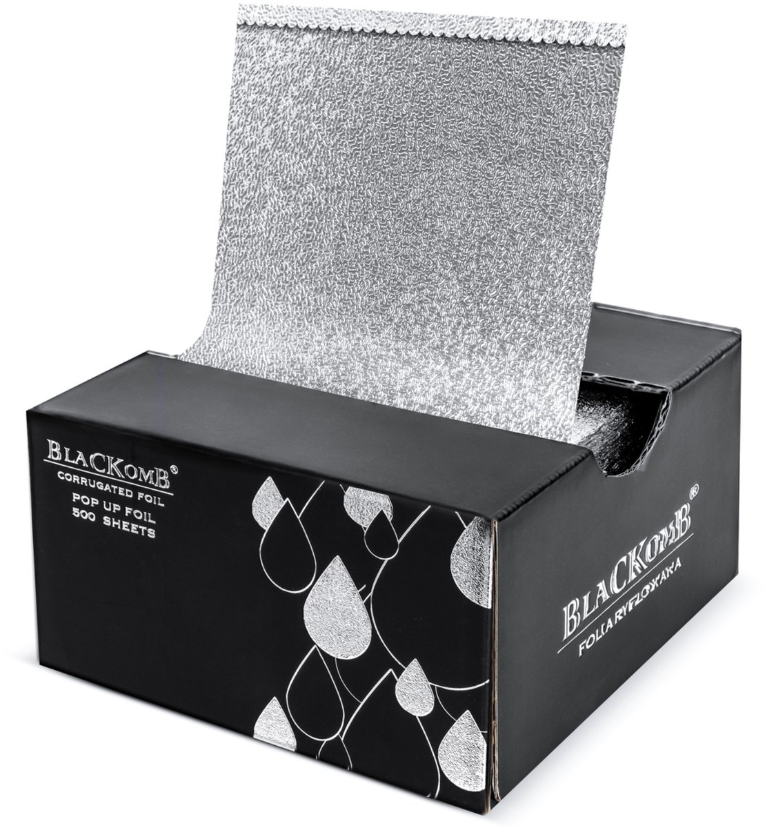 Blackomb Aluminium Kappersfolie - Geribbelde Voorgesneden Folie voor Haarkleuring - 500 Vellen 12 × 27,3 cm 136,5 m