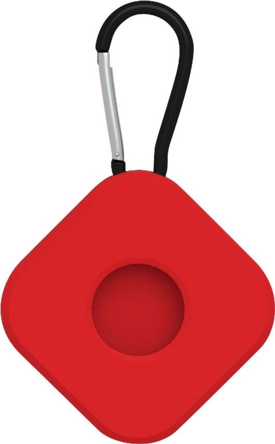 Mobigear Hoesje geschikt voor Apple AirTag Hoesje Flexibel Siliconen | Mobigear Square Key Sleutelhanger - Rood