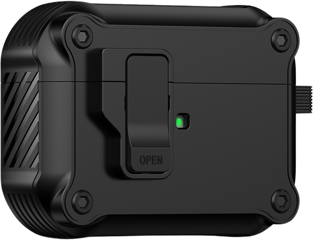 Mobigear Hoesje geschikt voor Apple AirPods Pro 2 Hardcase Hoesje | Mobigear Armor Clip - Zwart