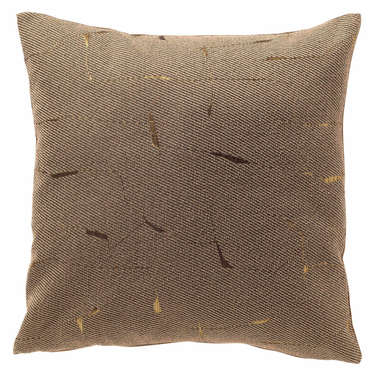 Dutch Decor GIDON - kussenhoes 45x45 cm - gouddraad - Sepia Tint - bruin, goud - met rits - zonder binnenkussen