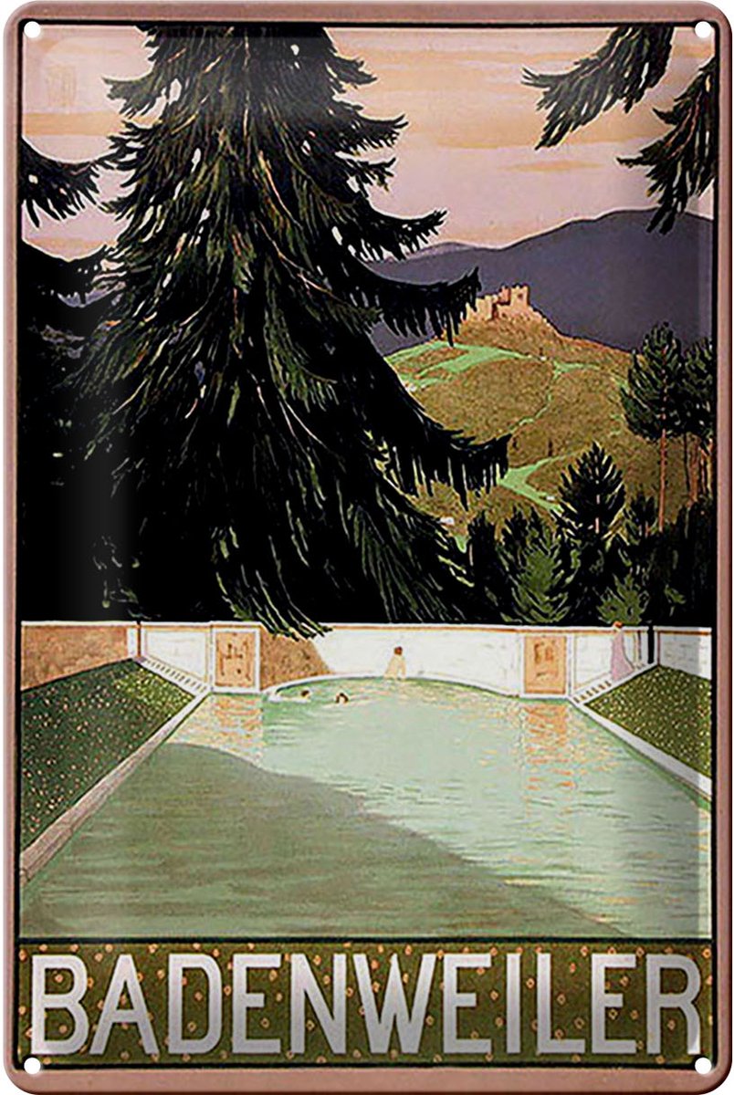 Blechschild Reise 20x30 cm Badenweiler Deko Schild