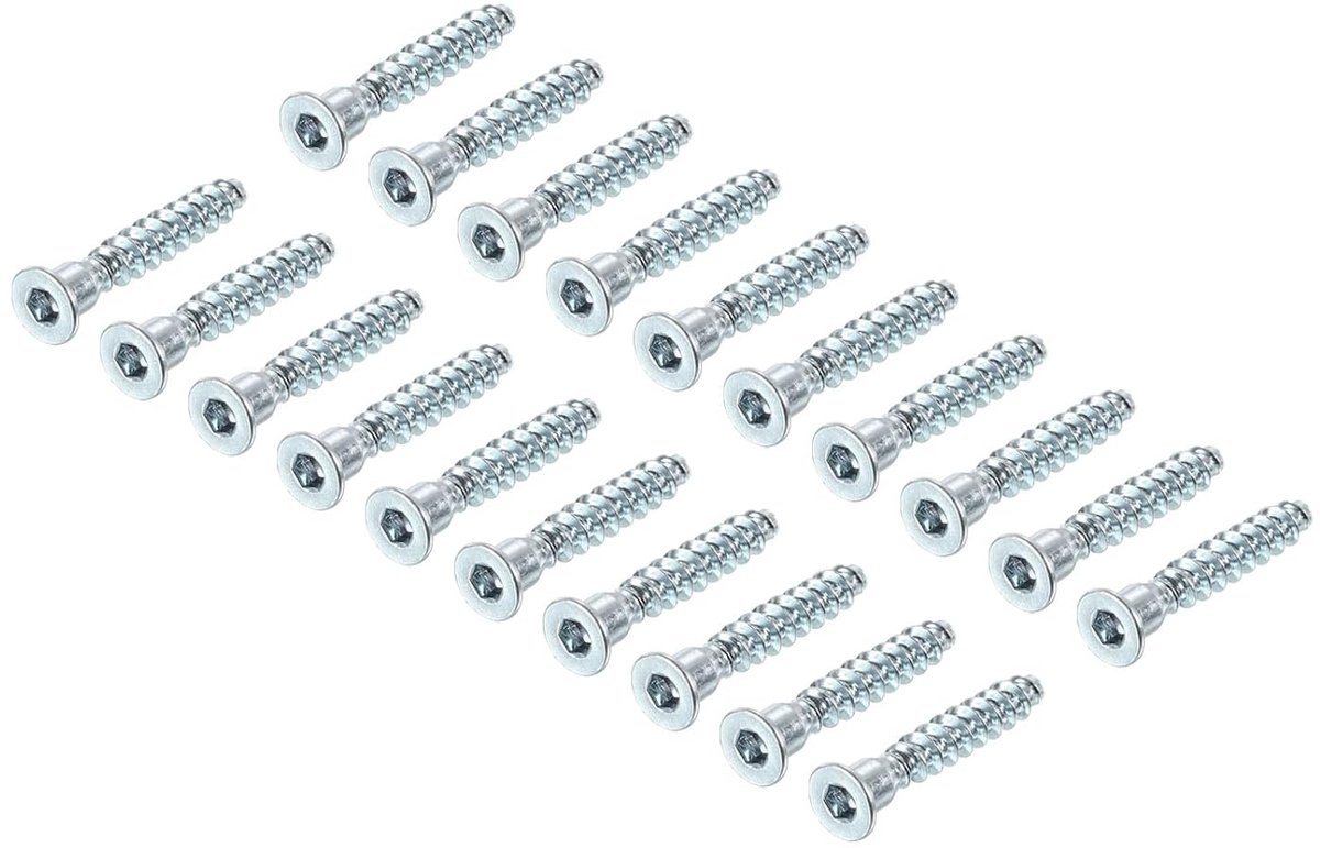 Confirmat Meubelschroef, 50 stuks 6,3 x 40 mm houtschroeven met binnenzeskant verbindingsschroef voor meubels met verzonken kop verzinkt