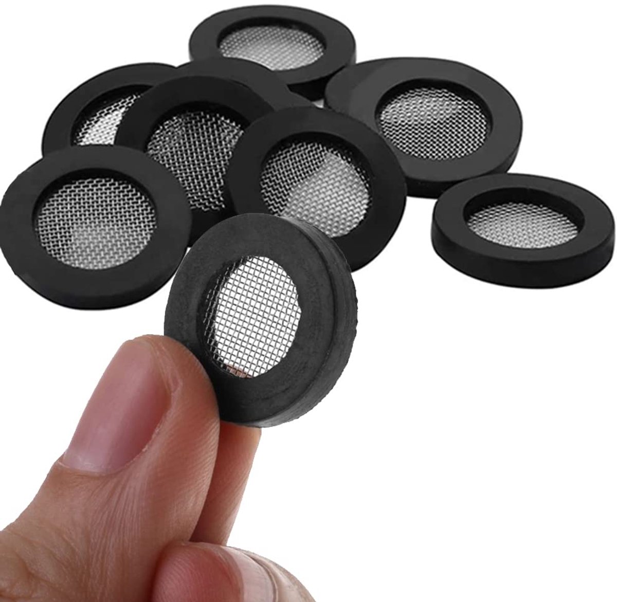 Pakking Seal O-ring, 20 stks Rubber Washer Screen Filter Afdichting Pakking Met Roestvrij Staal Water Filter Mesh (G1/2 "Flat Net)