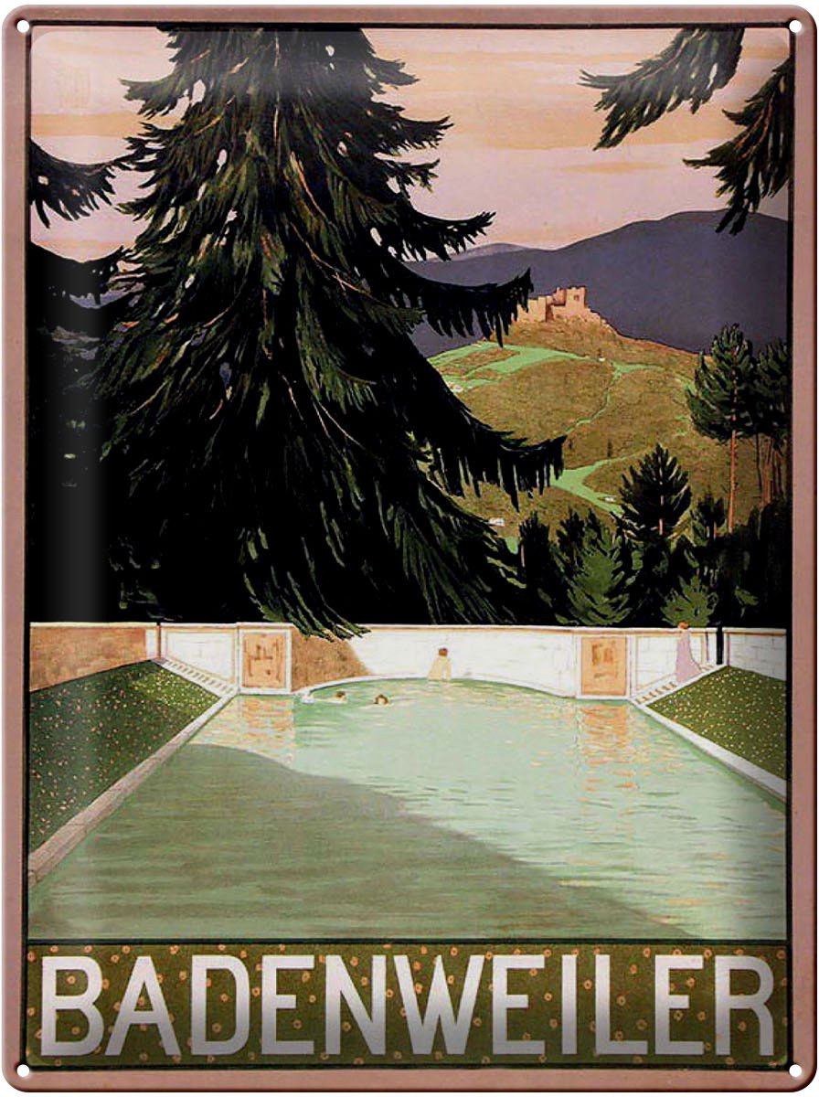 Blechschild Reise 30x40 cm Badenweiler Deko Schild