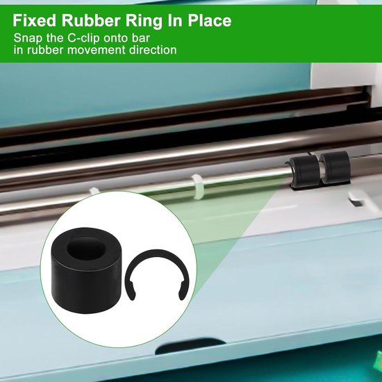 12-Delige Rubberen Rolresolutie voor Cricut Maker, 12-Delige Rubberen Rolvervanging, Voorkomt Effectief dat Rubber Beweegt Klemringen Compatibel met Cricut Maker — afbeelding 3