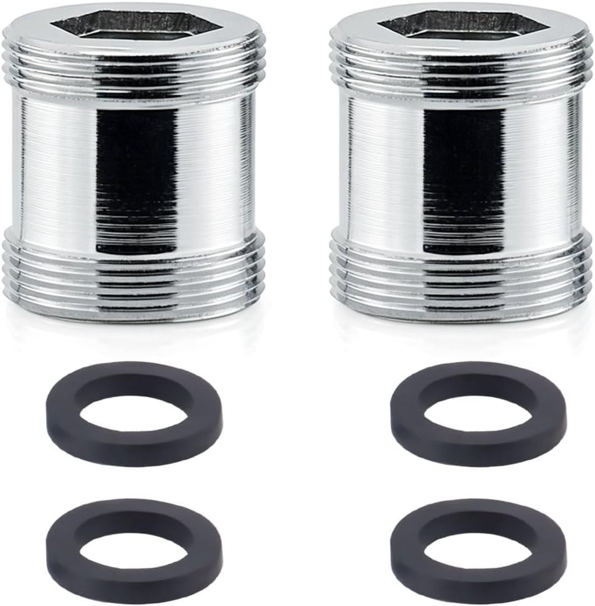 2 stuks M22 kraanadapter, schroefdraadadapter voor M22 buitendraad, geschikt voor keukenkranen, waterbesparend, waterreiniger, slangaansluitingen