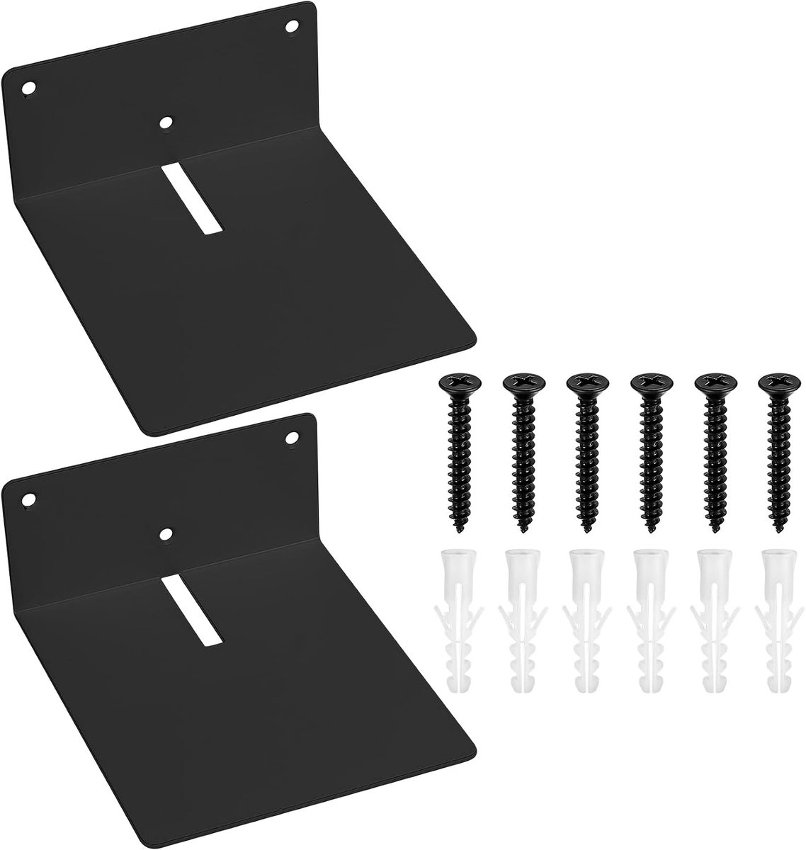 Zwevende planken voor muur, zwevende wandplanken, kleine wandplank, boekenplank wandgemonteerde zwevende boekenplanken voor slaapkamer, keuken, kantoor, badkamer plank (zwart 10,9 x