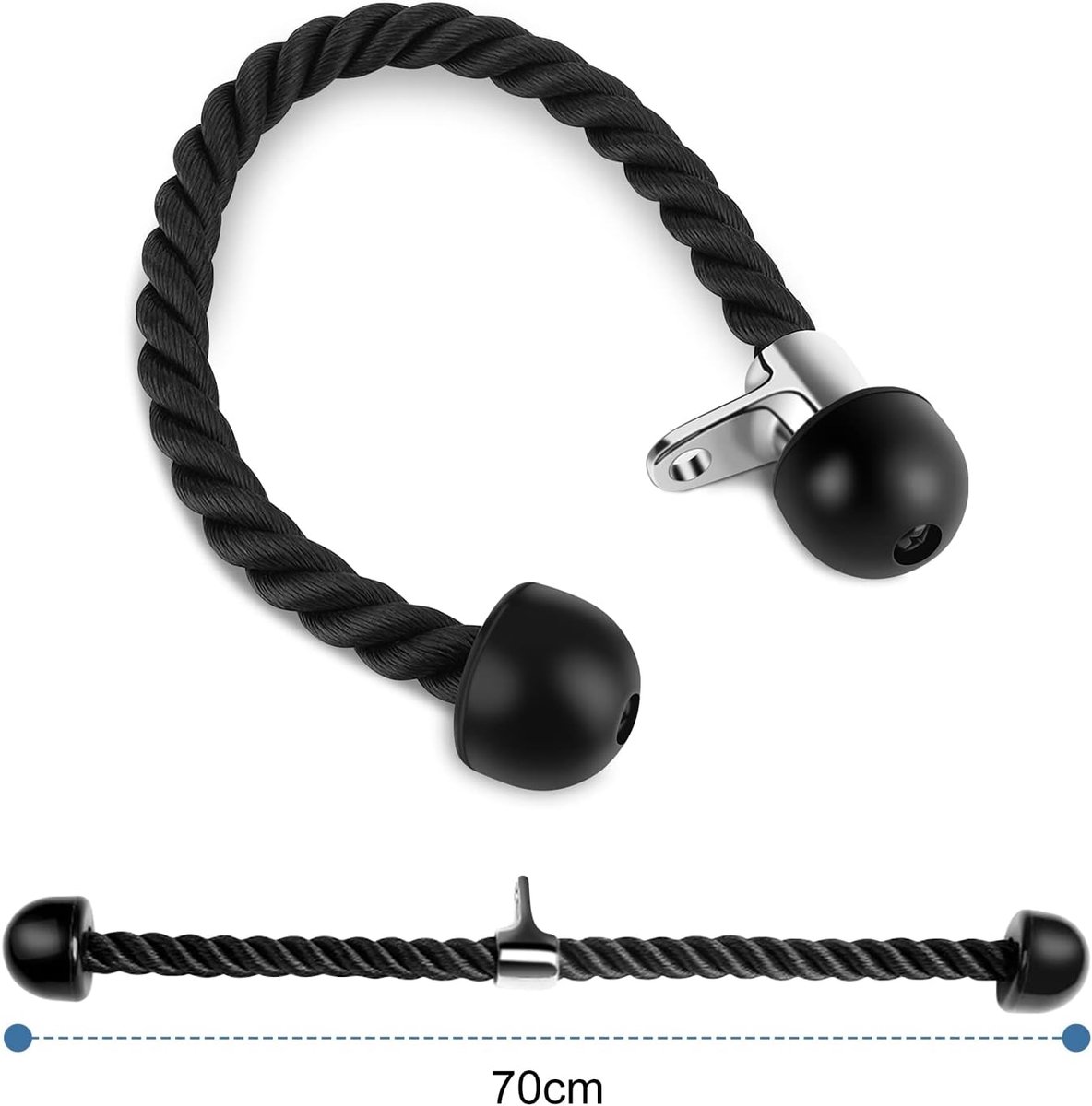 Uitla Tricipiti Tricipiti Pull Down trainingskabel voor tricipiti bodybuilding voor het trainen van tricipiti touw tricipiti snaren Tricipiti Rope nylon, 70 cm