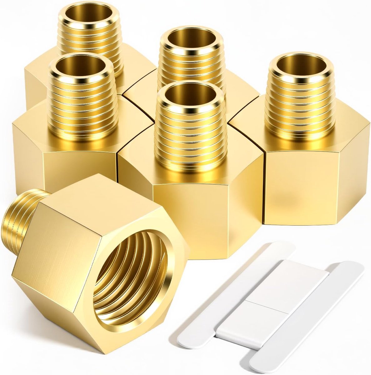 6 Stuks 3/4 "Vrouwelijke Naar 1/2" Mannelijke BSP Draad Messing Hex Bus Verminderen Connector Voor Pijp Aansluiten conversie