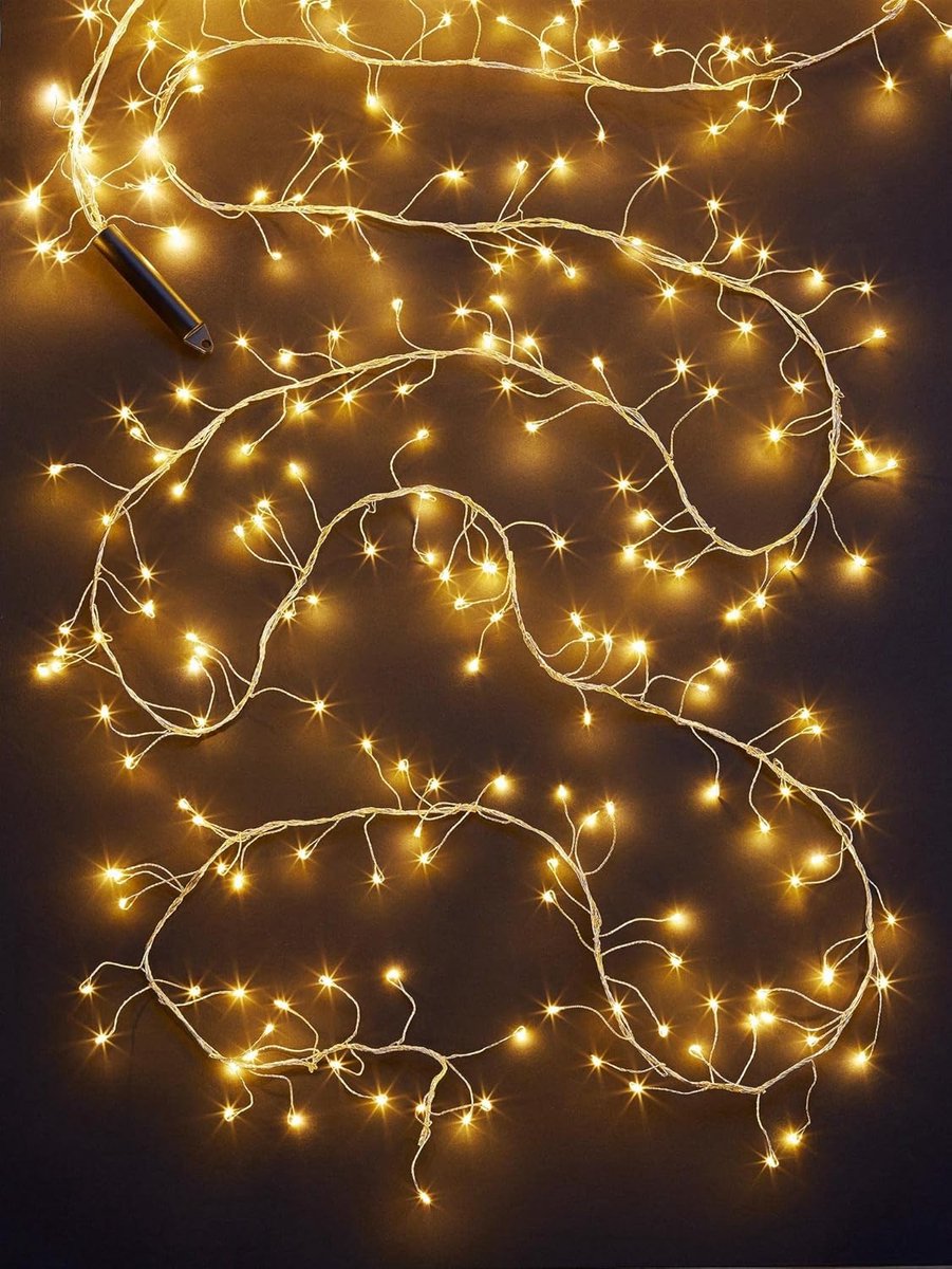 Binnen, tauperlenlichtketting 420 LED's amberkleurig, verlicht 3,20 m, met timer en transformator, voor buiten, kerstdecoratie, bruiloftdecoratie <59lm 576535