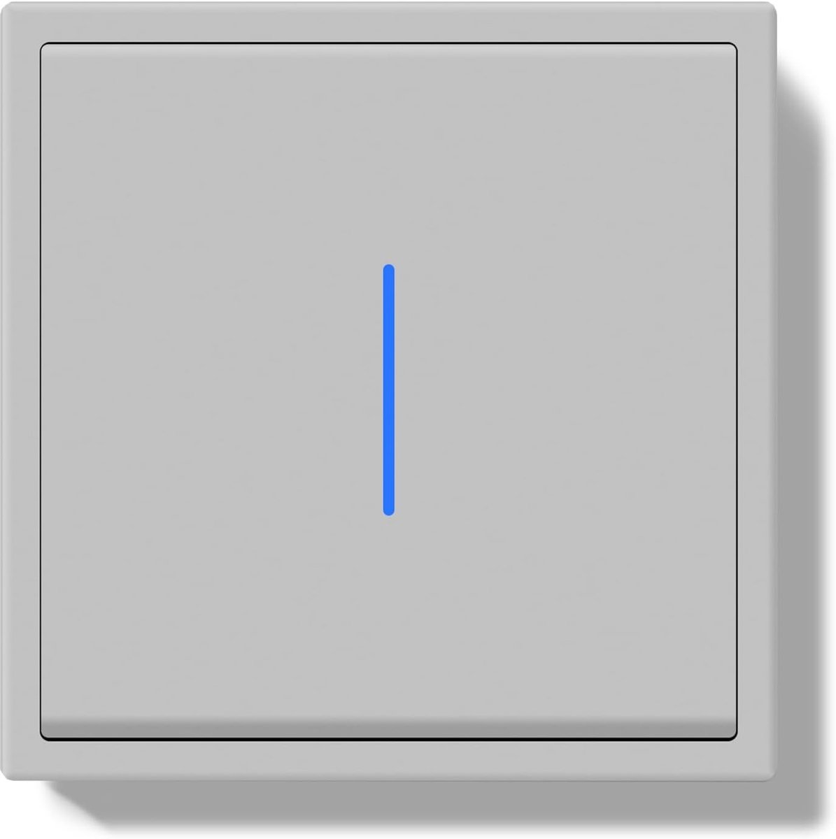 Lichtschakelaar, inbouw met steekklem, 1-voudig, 1-weg lichtschakelaar met led-controlelampje, moderne wandschakelaar met pc-frame, inbouwschakelaar, lichtgrijs, 80 x 80 mm