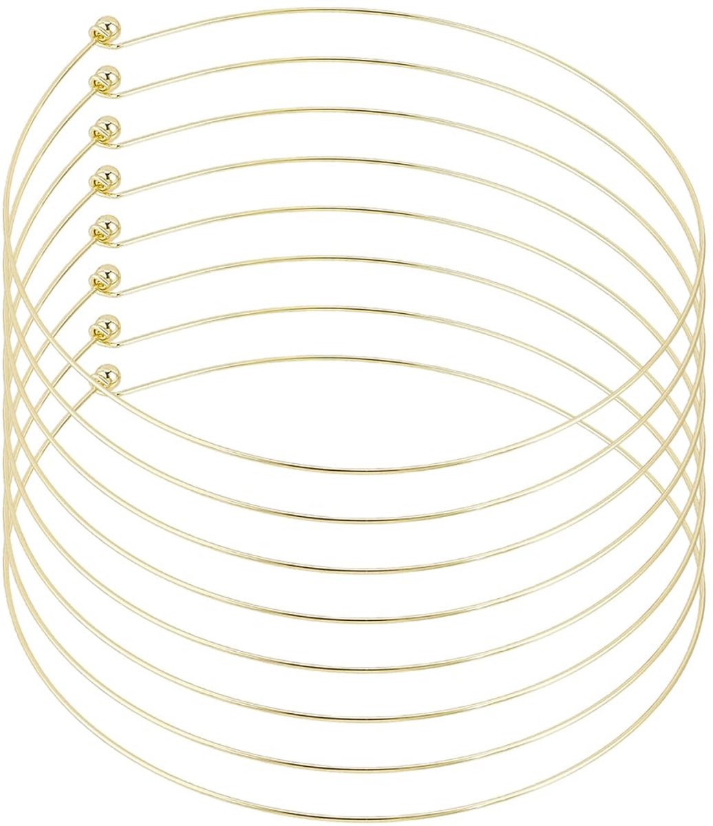 Draad, 8 cm, goud, messing, rond, open, ketting van glad metaaldraad, ideaal voor het maken van sieraden, creatieve vrije tijd, geschenken voor Valentijnsdag, bruiloft