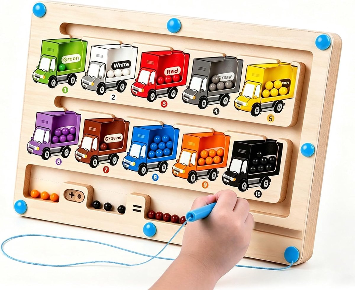 Magneetspel, labyrint vanaf 3 jaar, magnetisch spel voor kinderen, motoriek speelgoed, interactief educatief speelgoed voor kinderen, houten speelgoed, leerspellen